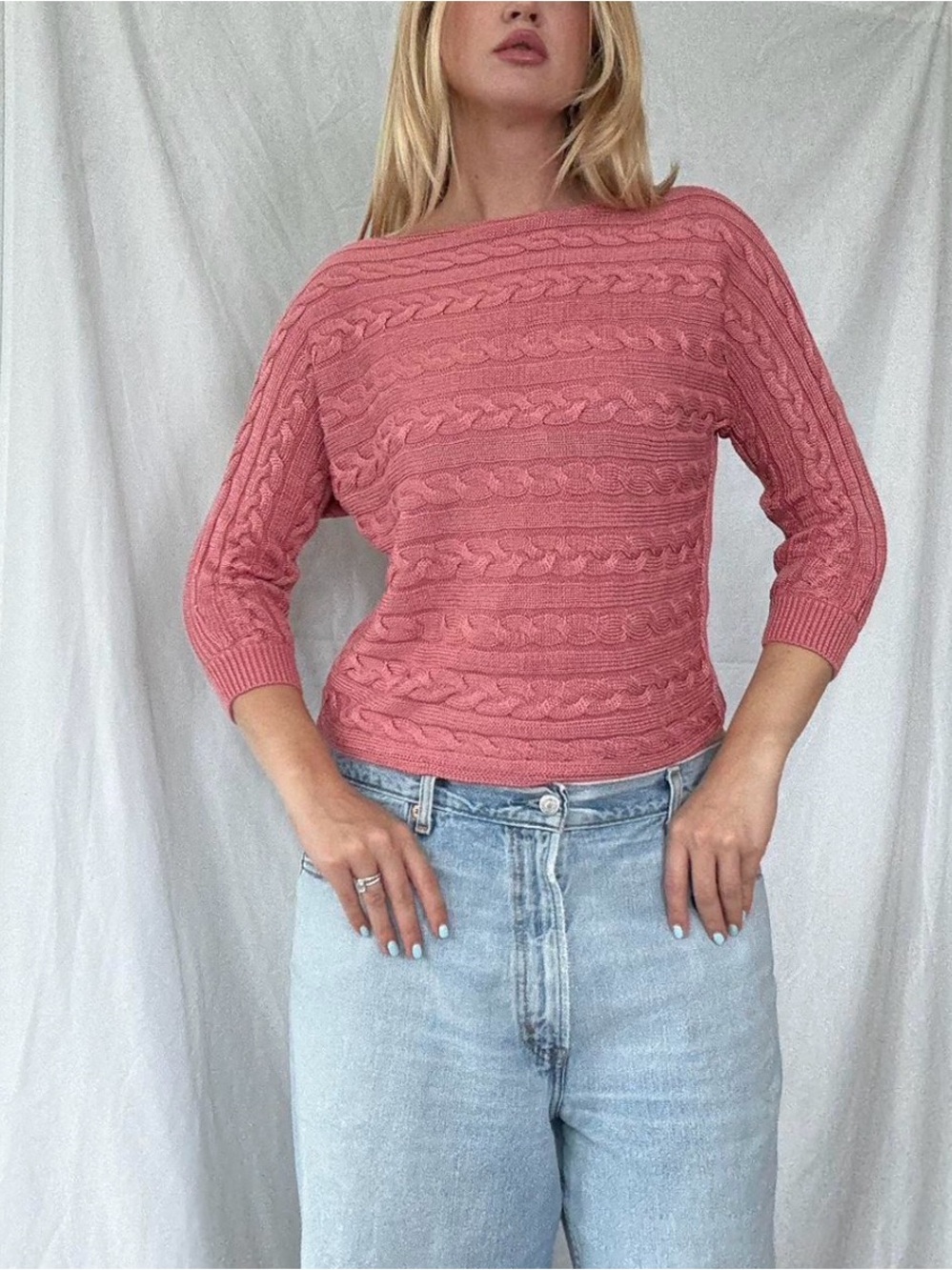 Ralph Lauren Pink Cable-Knit Sweater